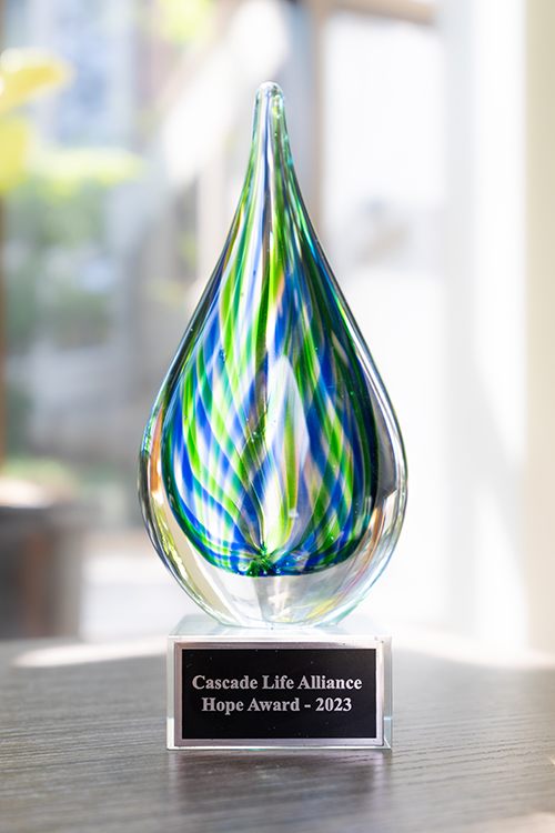 Teardrop-shaped Hope Award