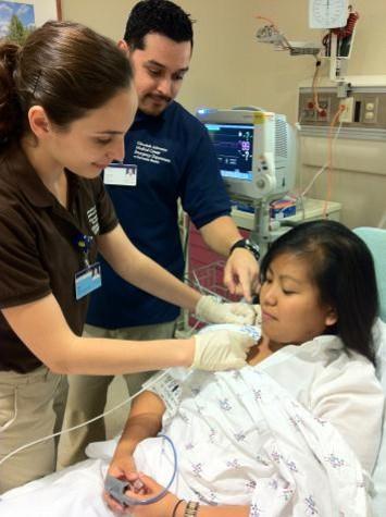 volunteers with patient