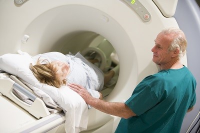 patient in MRI machine