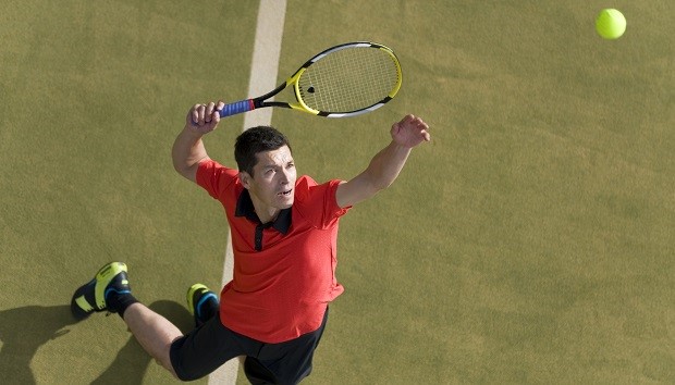 man playing tennis