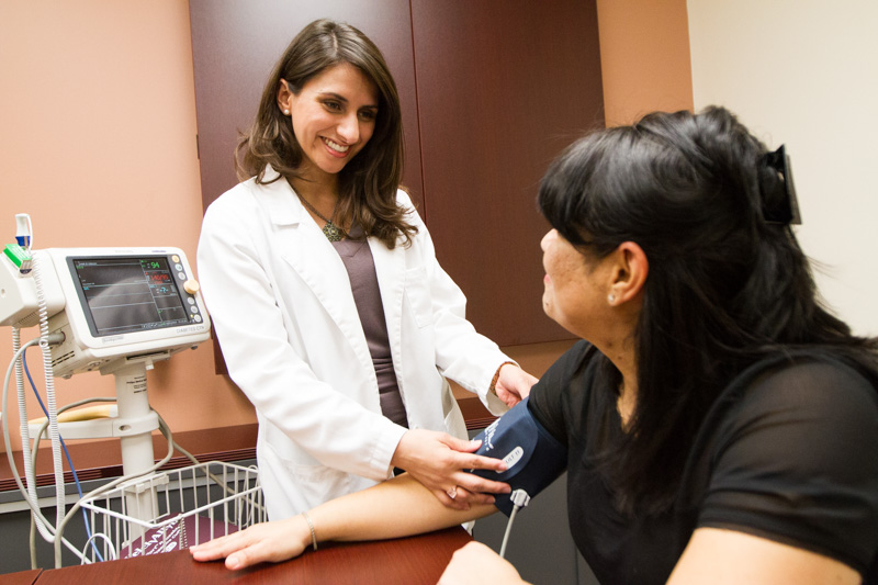 doctor running diabetes check